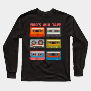 1980s mix tape collection Long Sleeve T-Shirt